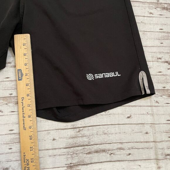 Sanabul Shorts Mens 36 Black No Gi Jiu Jitsu MMA Drawstring Board Stretch Logo - Picture 4 of 6